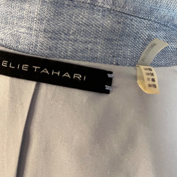 Powder Blue Linen Blend Blazer - Picture 7 of 7